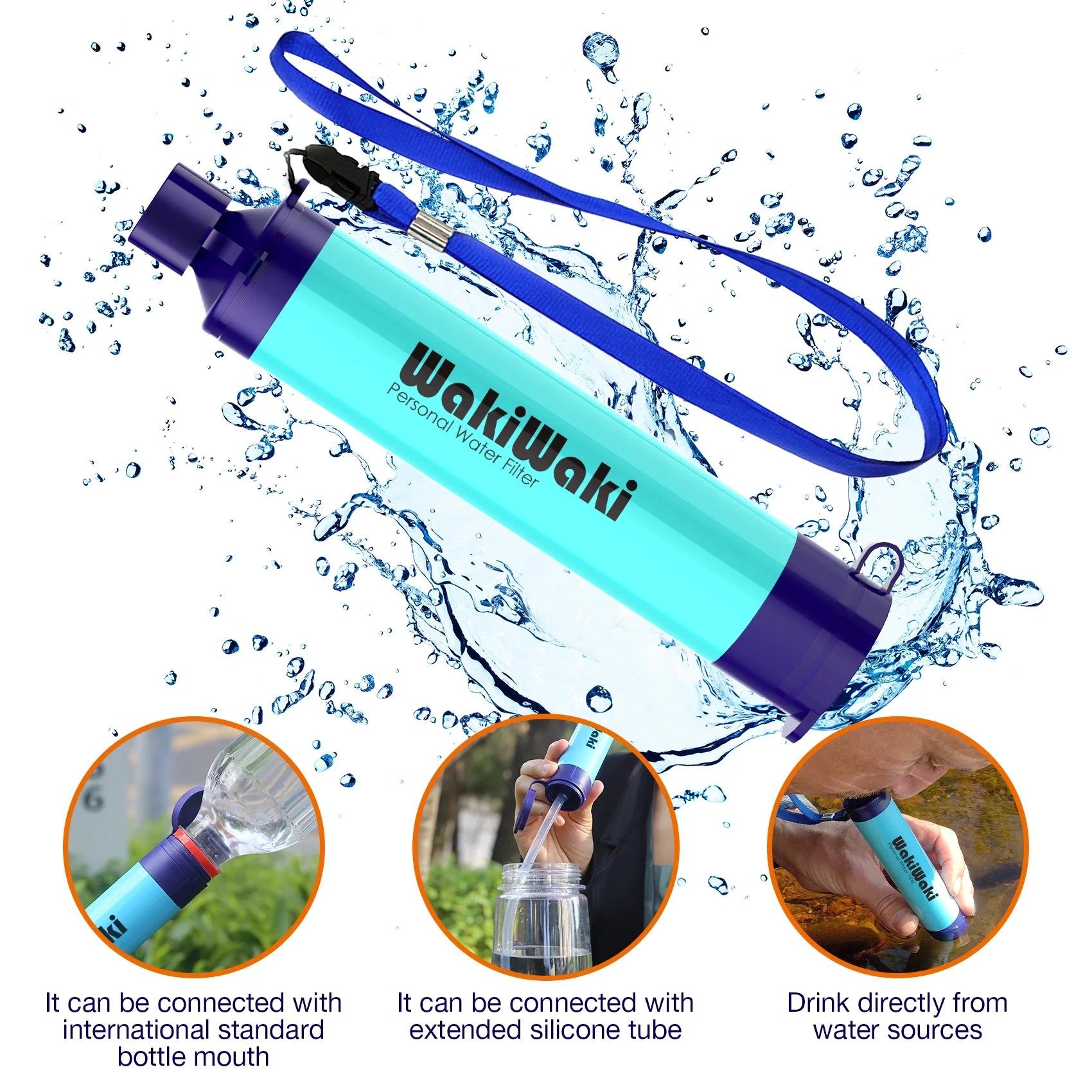 WakiWaki Personal Water Filter Straw.