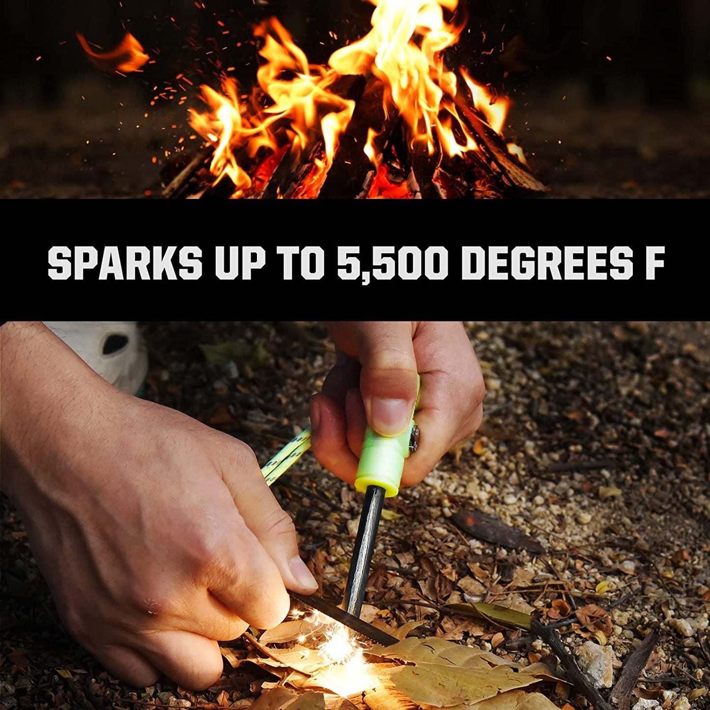 6-In-1 Magnesium Fire Starter with Striker