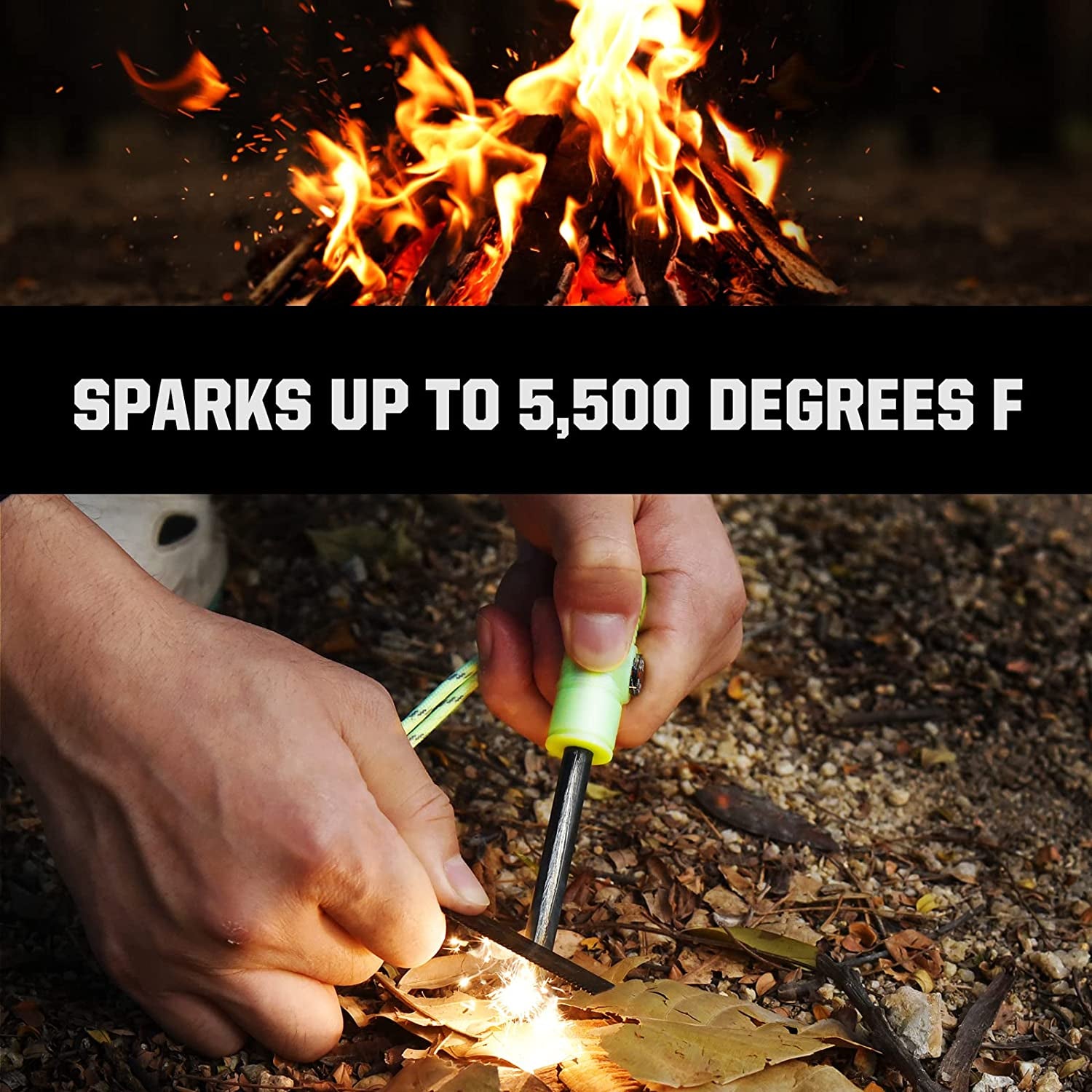 6-In-1 Magnesium Fire Starter with Striker